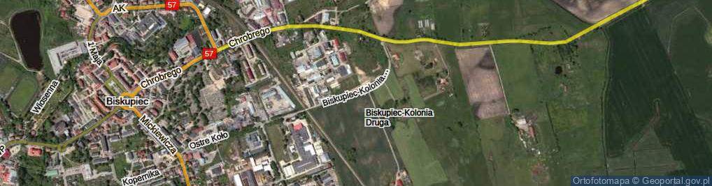 Zdjęcie satelitarne Biskupiec-Kolonia Druga ul.